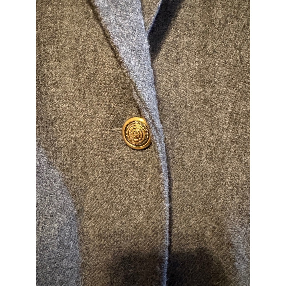 Sag Harbor Vintage 100% Pure Wool Blazer Gray Gold Button‎ Jacket Womens Size 18 - Picture 3 of 5
